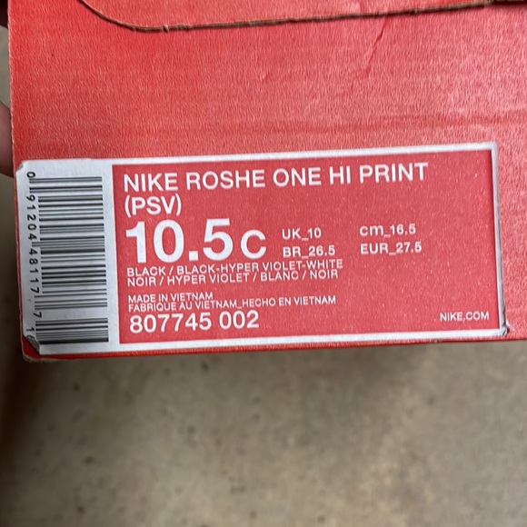 Brand new in box Nike girls Roshe 1 hi print faux fur lined boots. - Picture 4 of 6